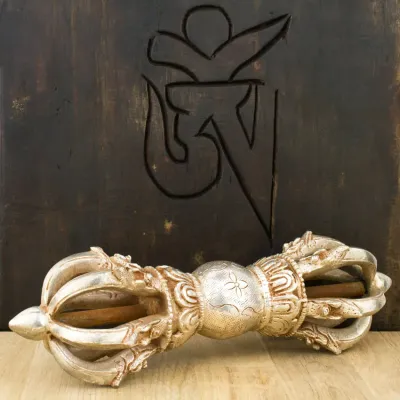 Ваджр (дордже) HandiCraft Бронза сріблення Сім спиць 24 см (26362)