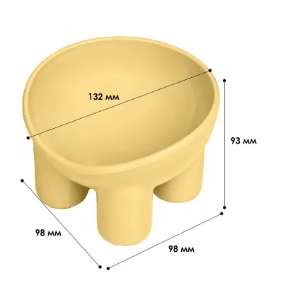 Миска для кошек Taotaopets 126623 132 мм Желтый (10461-55503)
