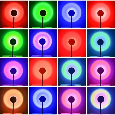 Проекционная настольная LED лампа RIAS Sunset Lamp R116 16в1 USB 7W с пультом (3_01496)