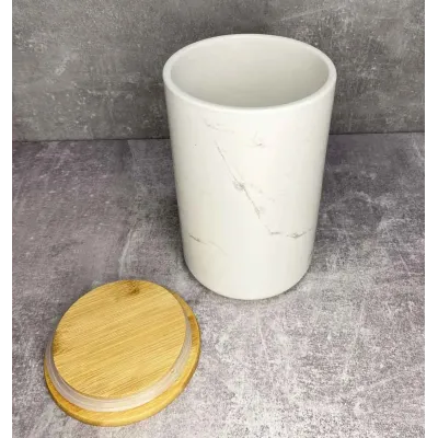 Банка керамічна Limited Edition Marble 900 мл біла 202С-007-А2