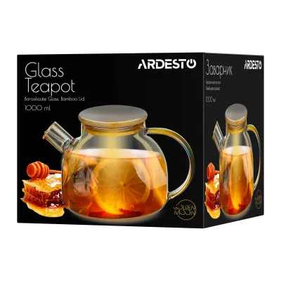 Чайник для заварювання скляний 1000 мл Ardesto Golden Moon AR3010GBG