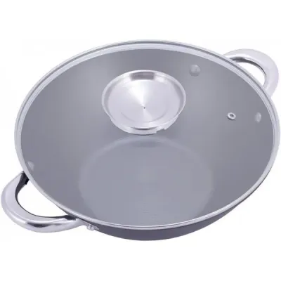 Казан чугунный с антипригарным мраморным покрытием Kamille Wok KM-4815