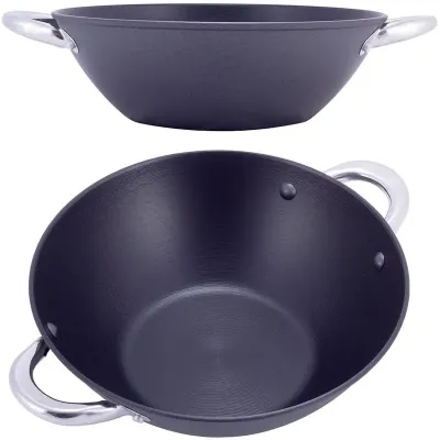 Казан чугунный с антипригарным мраморным покрытием Kamille Wok KM-4815
