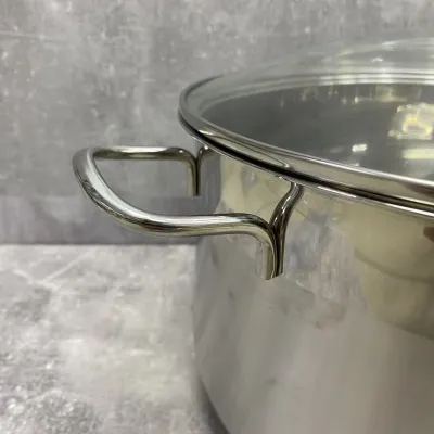Кастрюля из нержавеющей стали со стеклянной крышкой 10 л Maestro MR-3508-30