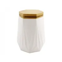 Банка для сыпучих с бамбуковой крышкой 800 мл Геометрия Interos PJ03340--L