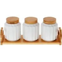 Емкости для специй Bona Purity 3 шт 350 мл Белый (DP186135)