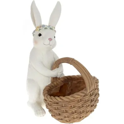 Статуетка Bona Easter Bunny із штучного каменю 22х15.5х26.5 см Різнокольоровий (DP186288)