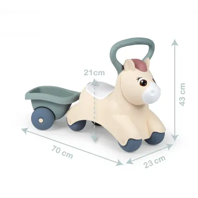Каталка-штовхач з причепом Милашка Поні Smoby OL186377 Каталка-штовхач з причепом Милашка Поні Smoby OL186377