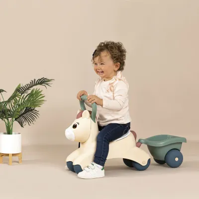 Каталка-штовхач з причепом Милашка Поні Smoby OL186377 Каталка-штовхач з причепом Милашка Поні Smoby OL186377
