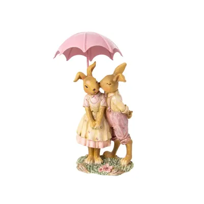 Статуэтка Lefard Lapins Поцелуй любви Pink 19.5 см Желтый (AL186506)