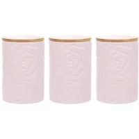 Банки Lefard Porcelain Rose Pink 3 шт 500 мл Розовый (AL186529) Банки Lefard Porcelain Rose Pink 3 шт 500 мл Розовый (AL186529)