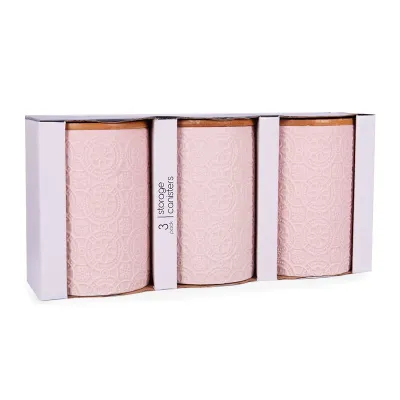 Банки Ornament Pink 3шт 500 мл AL186530 Lefard Банки Ornament Pink 3шт 500 мл AL186530 Lefard