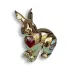 Статуэтка Crystocraft Кролик Хрустальное сердце со стразами Swarovski 6х6 см Gold (AL186563)