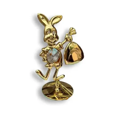 Статуэтка Crystocraft Кролик Мешок бабла со стразами Swarovski 7,5 см Gold (AL186565)