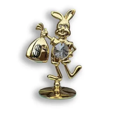 Статуэтка Crystocraft Кролик Мешок бабла со стразами Swarovski 7,5 см Gold (AL186565)