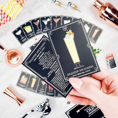 Набір карток з рецептами Olin&Olin для приготування коктейлів 40 шт (Cards-0140)