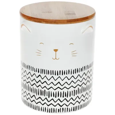 Керамічна банка для сипучих продуктів Kitti 1200ml біла DP218236 BonaDi