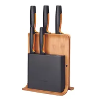 Набор кухонных ножей с бамбуковым блоком Fiskars Functional Form 5 шт (1057552) Набор кухонных ножей с бамбуковым блоком Fiskars Functional Form 5 шт (1057552)