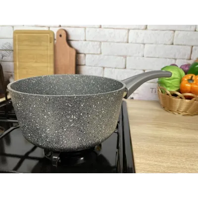 Ковшик із литого алюмінію з гранітним покриттям 2,5 л O.M.S 3217-20-2,5л-Grey