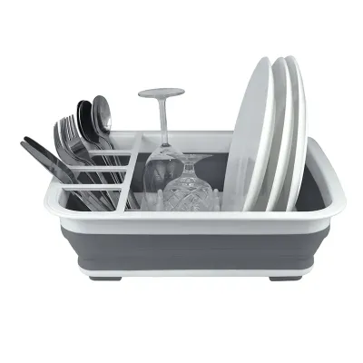 Сушилка для посуды RIAS складная силиконовая White-Gray (3_01659) Сушилка для посуды RIAS складная силиконовая White-Gray (3_01659)