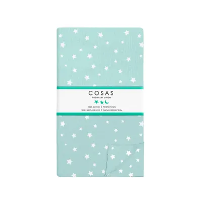 Простирадло на резинці 90х200 см MINT STARFALL COSAS М'ятний