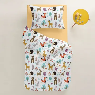 Підліткова постіль з простирадлом на гумці Colorful Animals CS5 COSAS Бежевий 160х220 см Підліткова постіль з простирадлом на гумці Colorful Animals CS5 COSAS Бежевий 160х220 см