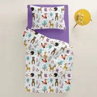 Подростковая постель с простыней на резинке Colorful Animals CS8 COSAS Бежевый 160х220 см