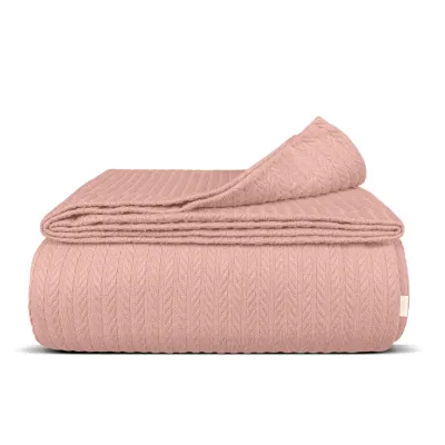 Покрывало COSAS Sakura Knitted Braid 160х230 см Розовый