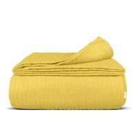 Покривало 230х240 Summer Knitted Braid COSAS жовтий