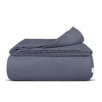 Покрывало 230х240 Stormy Knitted Braid COSAS стальной Покрывало 230х240 Stormy Knitted Braid COSAS стальной