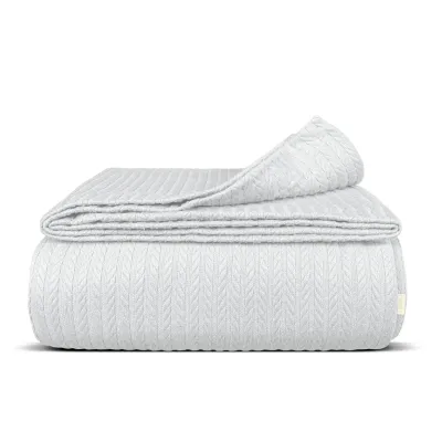 Покрывало 240х260 Snow Knitted Braid COSAS белый