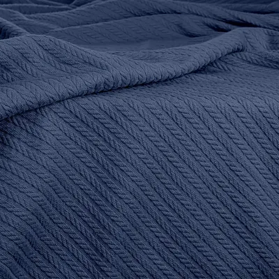 Покривало 240х260 Nightfall Knitted Braid COSAS синій