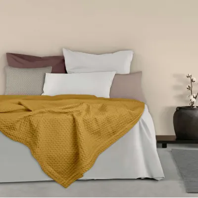 Покрывало 160х230 Curcuma Waffle Weave COSAS горчичный