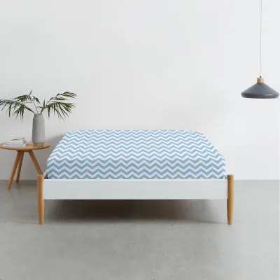 Простирадло на резинці 80х160 см BLUE ZIGZAG COSAS Блакитний