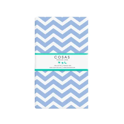 Простирадло на резинці 80х160 см BLUE ZIGZAG COSAS Блакитний