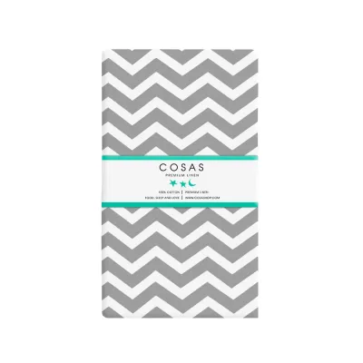 Простыня на резинке 80х160 см GREY ZIGZAG CS2 COSAS серый