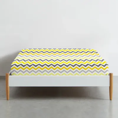 Простыня на резинке 80х160 см YELLOW ZIGZAG COSAS