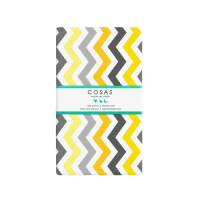 Простыня на резинке 80х160 см YELLOW ZIGZAG COSAS