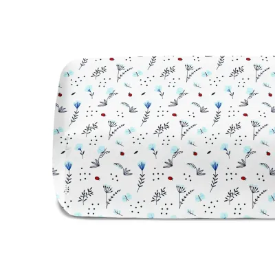 Простыня на резинке 80х160 см BLUE WILDFLOWERS COSAS белый Простыня на резинке 80х160 см BLUE WILDFLOWERS COSAS белый