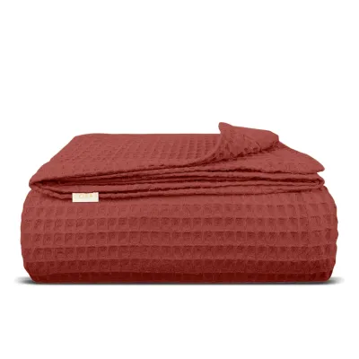Покрывало 75x95 см Ruby Greek Waffle COSAS Бордо