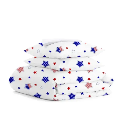 Двоспальна постіль з простирадлом на гумці Star America White COSAS Синій 180х220 см