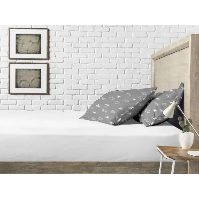 Набір наволочки і простирадло 3 шт CROWN GREY WHITE COSAS Білий сірий Набір наволочки і простирадло 3 шт CROWN GREY WHITE COSAS Білий сірий