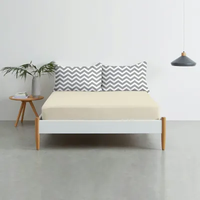 Набор наволочки и простыни 3 шт BEIGE ZIGZAG GREY COSAS