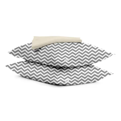 Набор наволочки и простыни 3 шт BEIGE ZIGZAG GREY COSAS