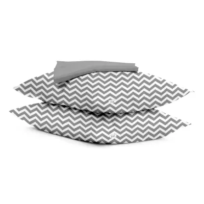 Набір наволочки і простирадло 3 шт GREY ZIGZAG GREY COSAS Сірий