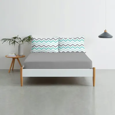 Набор наволочки и простыни 3 шт ZIGZAG MINT GREY COSAS мятный серый