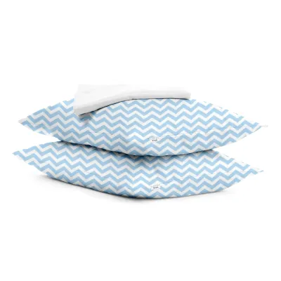 Набор наволочки и простыни 3 шт WHITE ZIGZAG BLUE COSAS