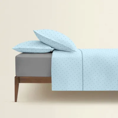 Полуторна постіль без простирадла Mini Dots CS2 COSAS Блакитний 160х220 см