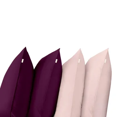 Набор наволочек COSAS DARK CHERRY & ROSE SET 50х70 см 4 шт Вишневый/Розовый
