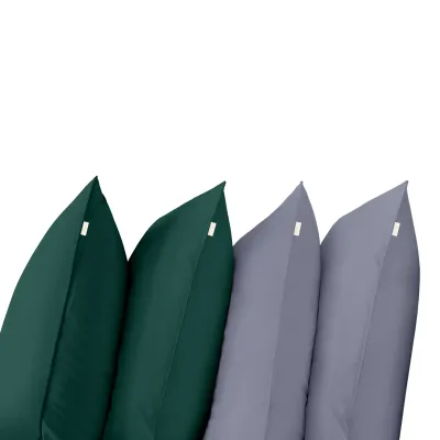 Набор наволочек COSAS DARK GREEN & STEEL SET 50х70 см 4 шт Зеленый/стальной
